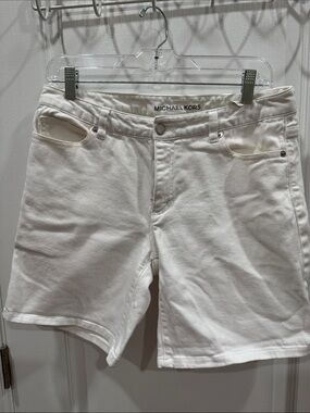 Michael Kors Off-White Cotton Denim Shorts